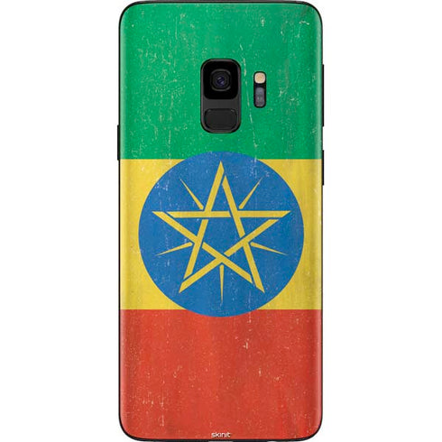 Ethiopia Flag Distressed Galaxy S9 Skin